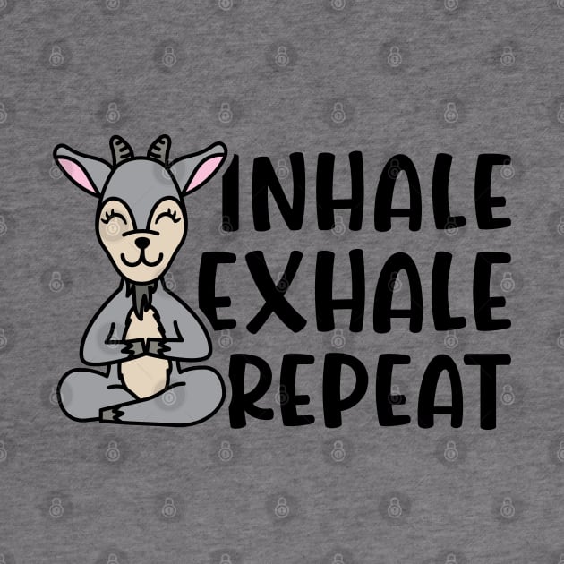 Inhale Exhale Repeat Gas Goat Yoga Fitness Funny by GlimmerDesigns